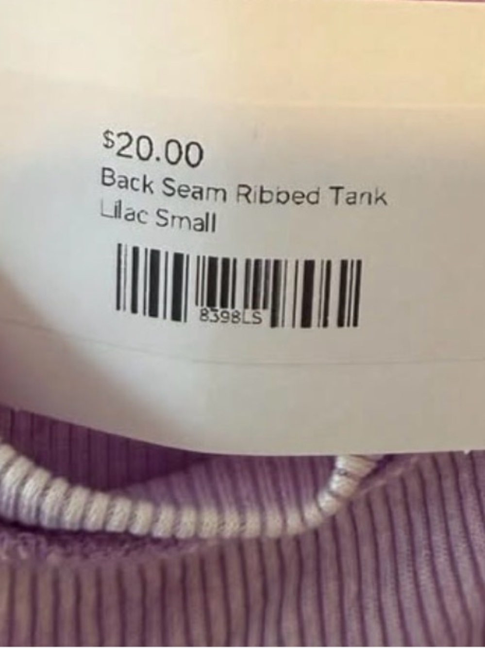 Lilac Ribbed Zenana Women's Tank - Picture 4 of 4